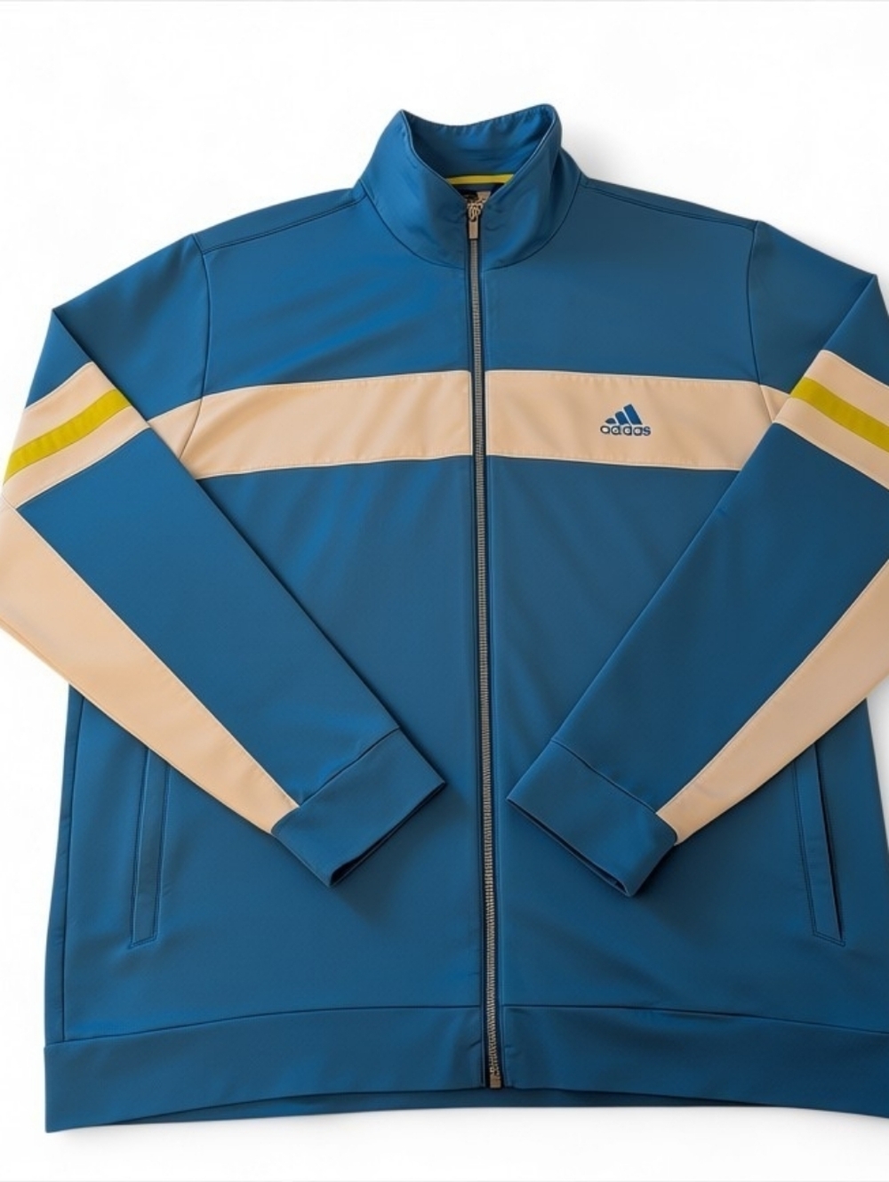 ADIDAS Track Jacket Vintage Blue Zip Up XL 90s Retro - Picture 3 of 12